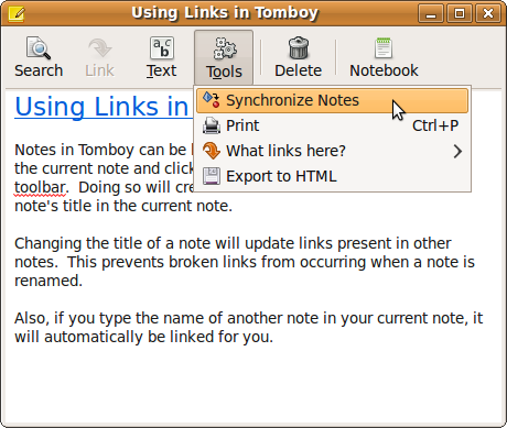 Sync Tomboy Notes