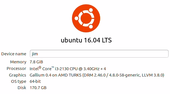 Ubuntu system details