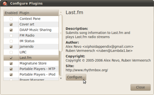 Last.fm in Rhythmbox