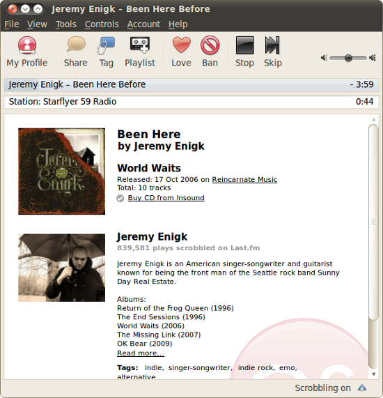 Last.fm client in Ubuntu